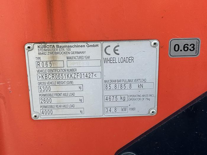 Used Kubota R065W 2019