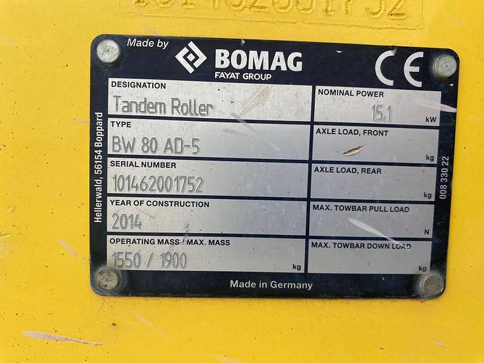 Used Bomag BW 80 AD-5 2014