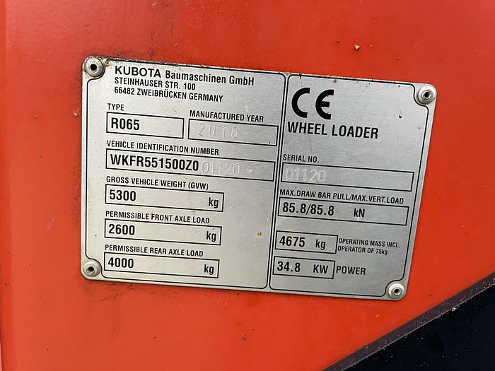 Used Kubota R065 2018
