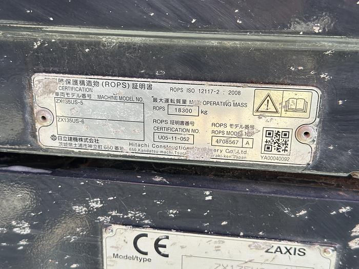 Used Hitachi ZX135US-6 2017 