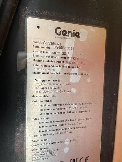 Used Genie GS 3369 RT