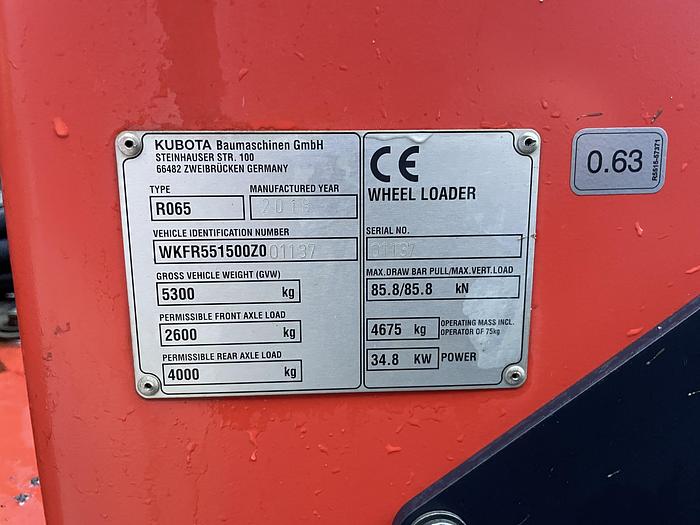 Used Kubota R065 2018