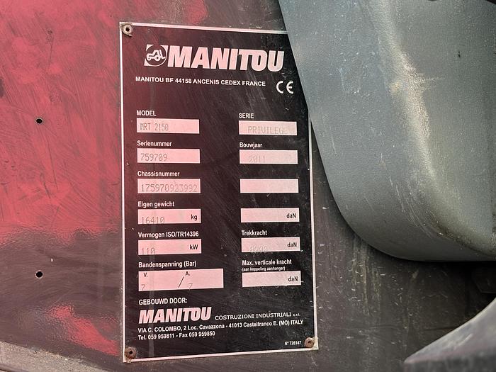 Used 2011 Manitou MRT 2150