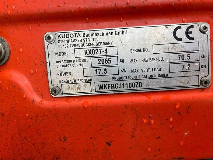 Used Kubota KX027-4 2017