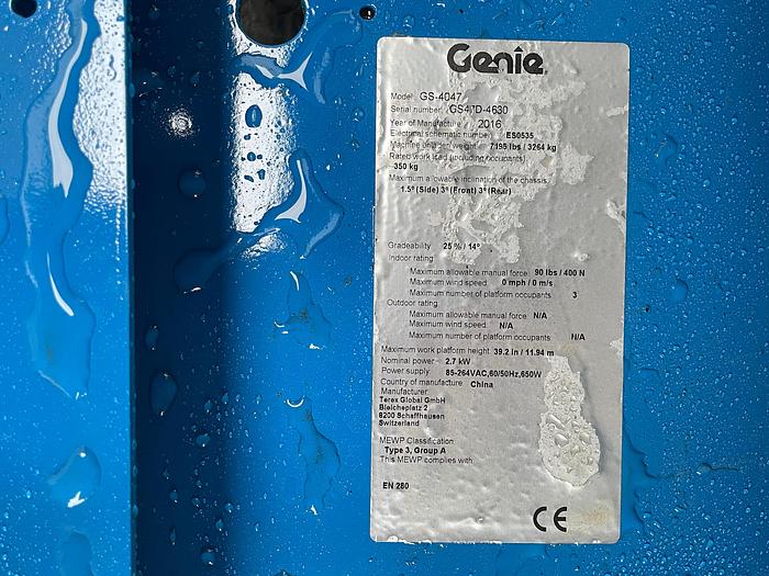 Used Genie GS4047 2016