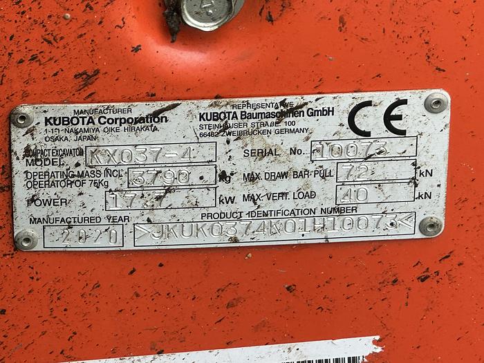 Used Kubota KX037-4 2020