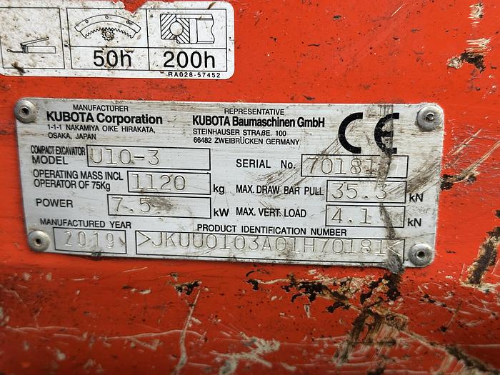 Used Kubota U10-3 2019