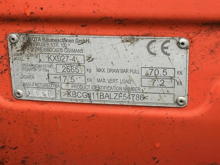 Used Kubota KX027-4 2020