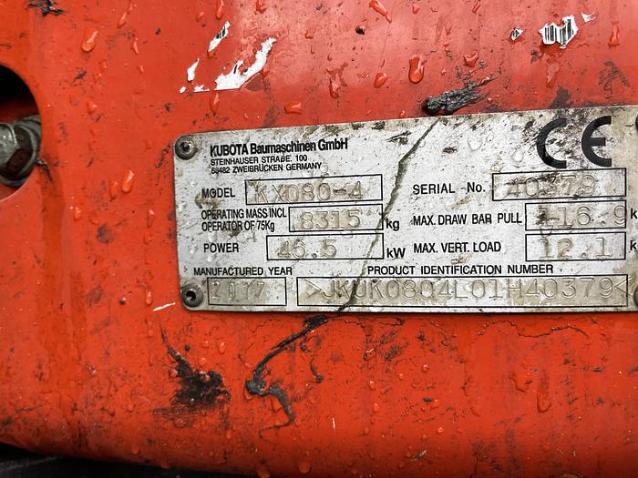 Used Kubota KX080-4a 