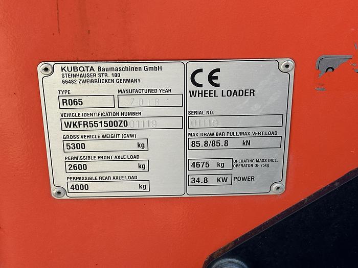 Used Kubota R065 2018