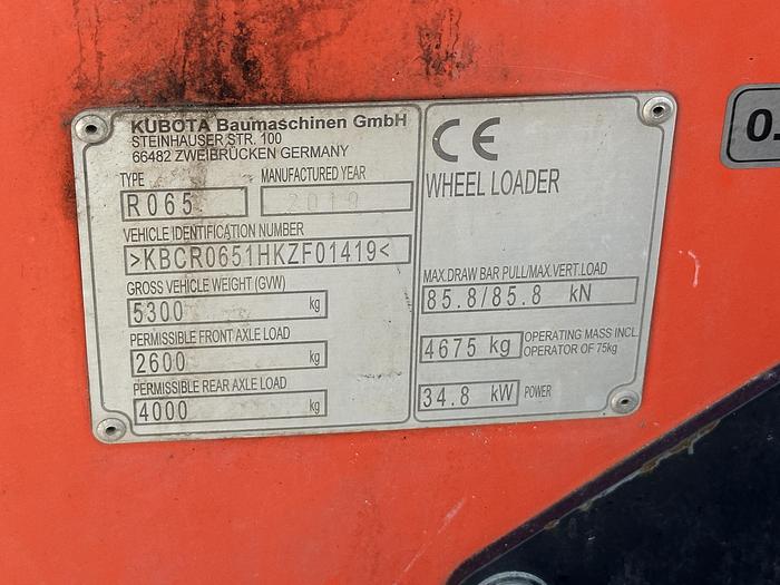 Used Kubota R065W 2019