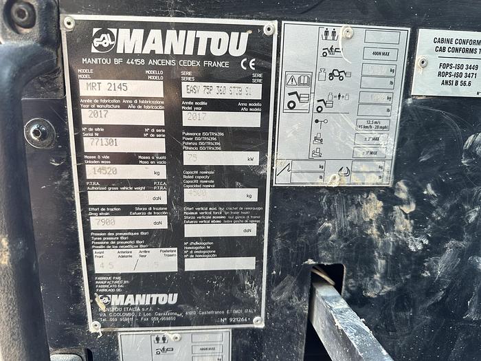Used Manitou MRT2145easy 2017