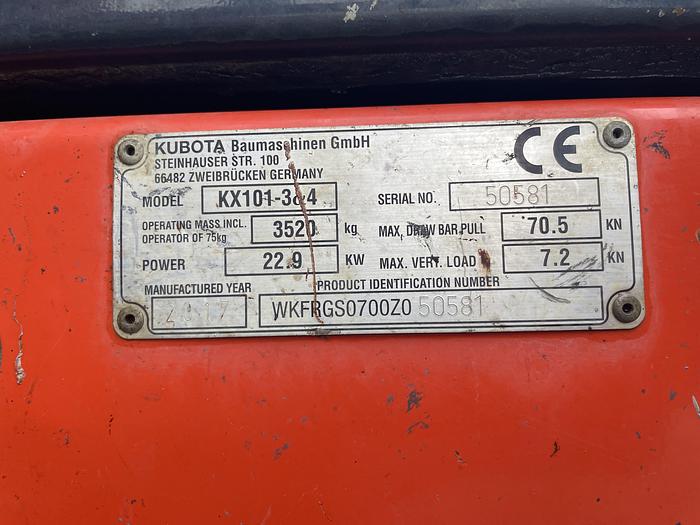 Used Kubota KX 101-3A4 2017