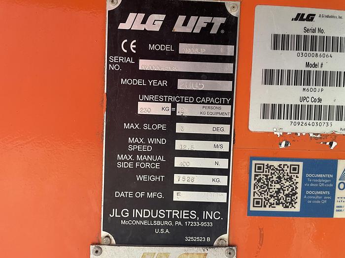 Used JLG M600JP 2005