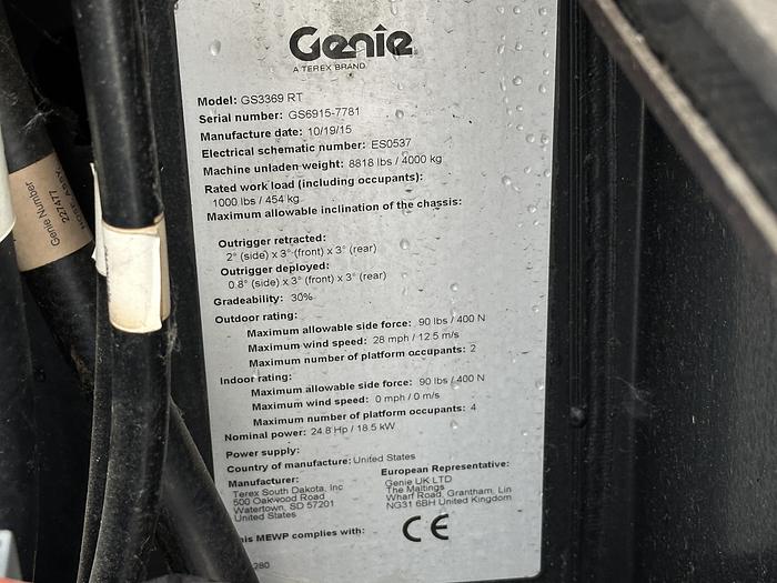 Used Genie GS336396 2015