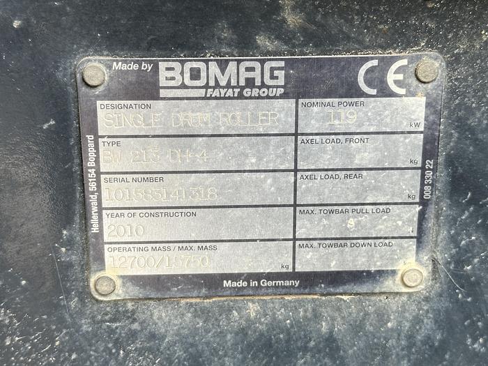Used 2010 Bomag BW312DH-4