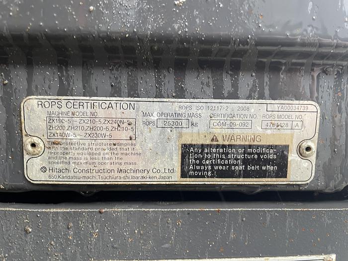 Used 2016 Hitachi ZX 210 LC-5