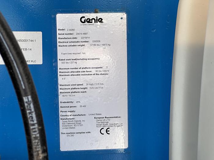 Used Genie Z8060 2014