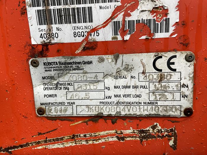 Used Kubota KX080-4a