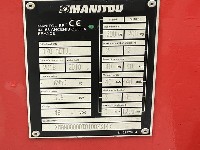 Used Manitou 170AETJ-L 2018