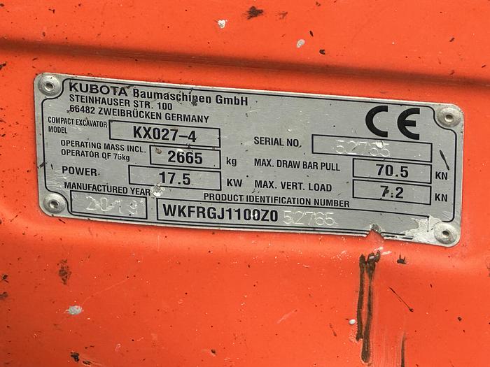 Used Kubota X027-4 2019