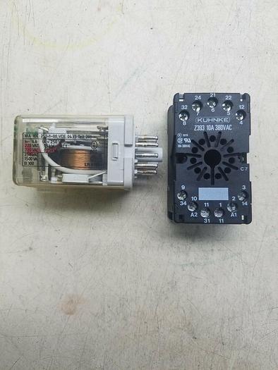 Used KUHNKE RELAY UF3-24VDCN BASE Z393 10A 380VAC