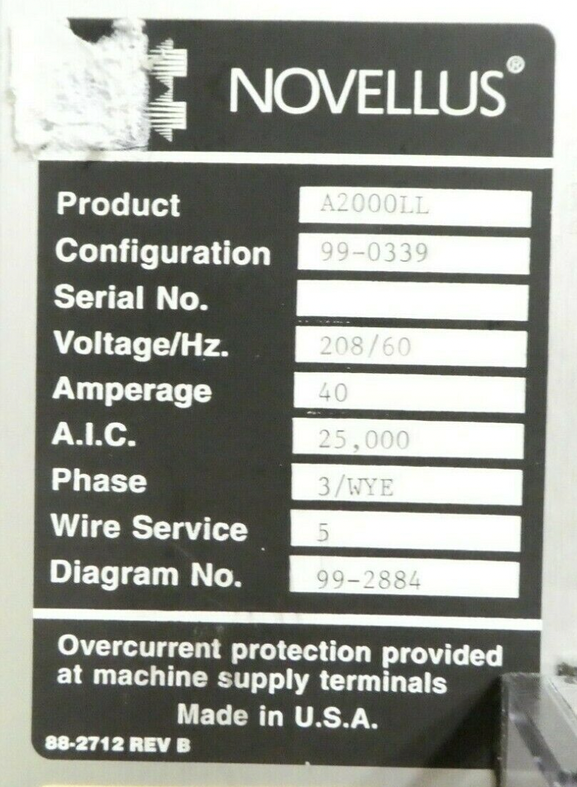 Used Novellus 99-0339 Aura A2000LL Plasma Asher Stripper GaSonics Non-Copper Surplus