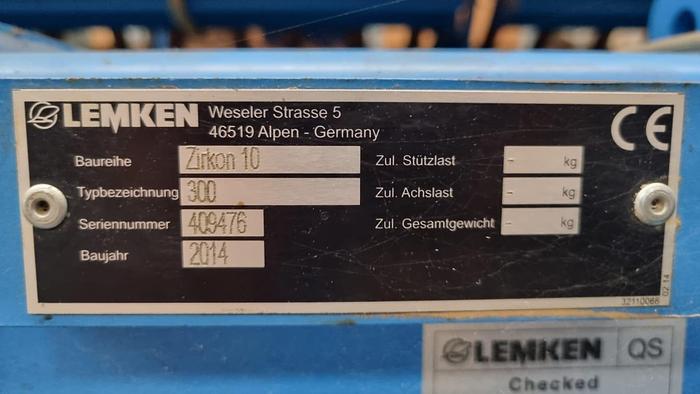 Used 2014 Lemken Saphir 7/300 + Zirkon 10/300 12,5 cm