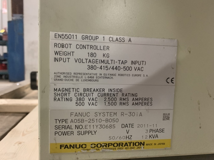 Used FANUC R2000iB/125L 6 AXIS CNC ROBOT WITH R30iA CONTROLLER