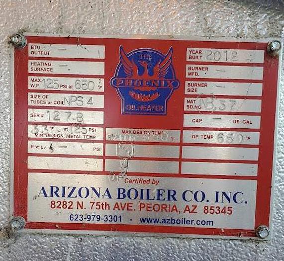 Used 2012 500 HP Thermal Oil Heater PX-150