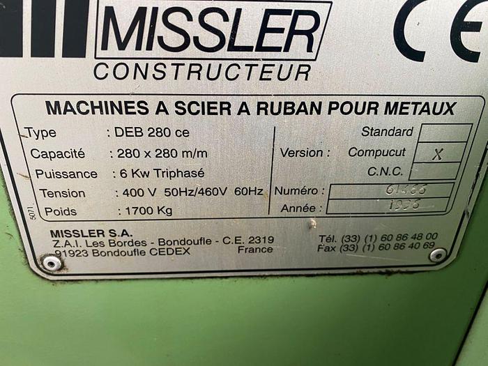 Used 1996 Missler Compucut DEB 280CE Automatic Bandsaw