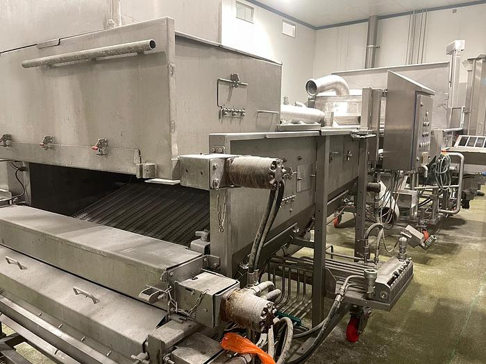 Used Stein SMCD pre-coater and SFL 412 breading applicator machine with Hydraulic Power Pack