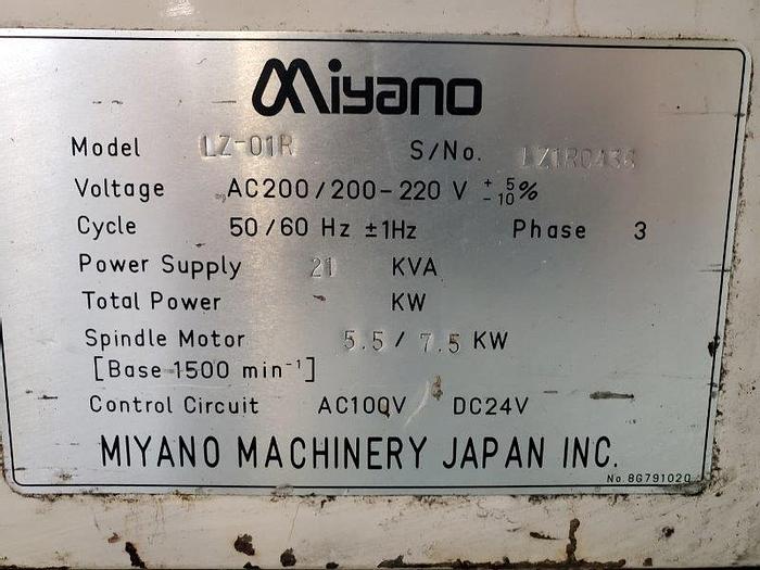 Used 2002 Miyano LZ-01R CNC Turning Center