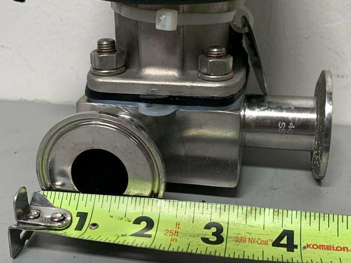 Used ITT Pure-Flo A209 3-way Stainless Steel Diaphragm Valve w/ 2" Sanitary Fittings