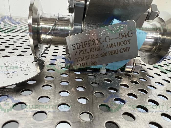 Used PBM  SIHFE8X-G-04G Ball Valve w/ 1" Sanitary Fitting, 600PSIG