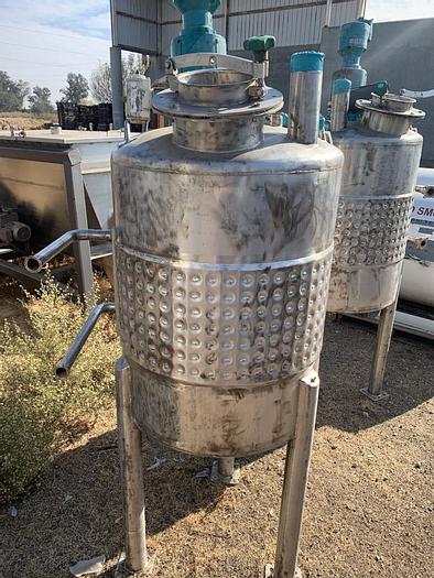 Used Tank, 100 Gallon, S/st, Jkt, Agit, DT/DB, 28" x 32" #S742662
