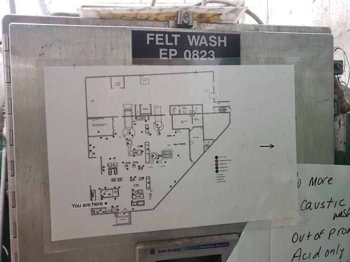 Used Felt Wash Chemical Tank, Pump & Controls #44564