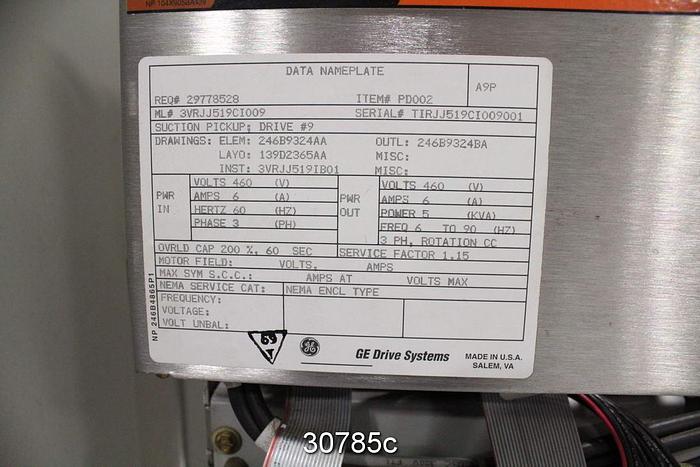 Used General Electric AC2000 Adjustable Speed Drive 3VRJJ519CI009 #30785