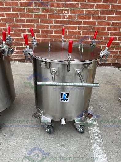 Used Ross  PVM 40 Stainless Steel Triple Shaft Mixer w/ Two 40 Gallon Tanks