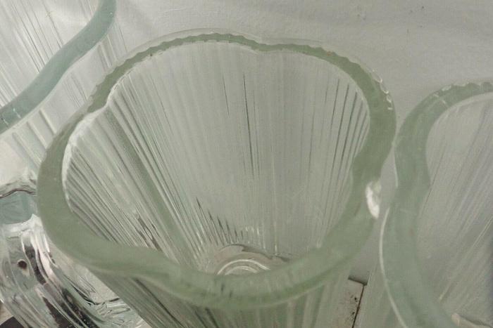 Used Lot of 5 Waring Clover Leaf 40-oz 5-cup Glass Blender Jars with 7 Lids/Covers