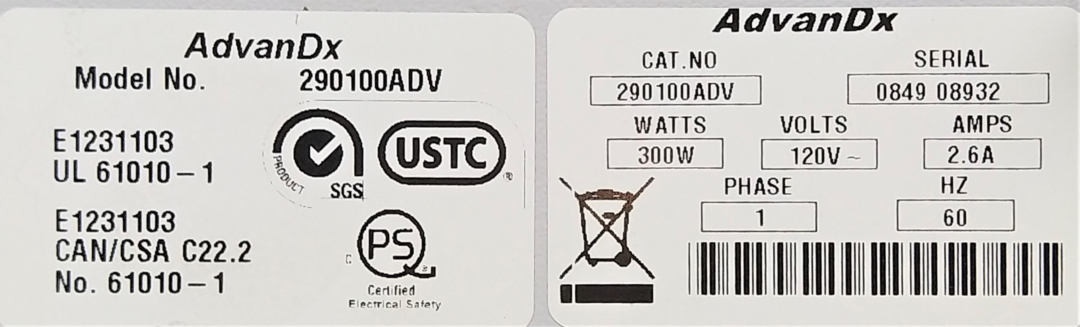 New Open Box AdvanDx 290100ADV Heating Water Bath