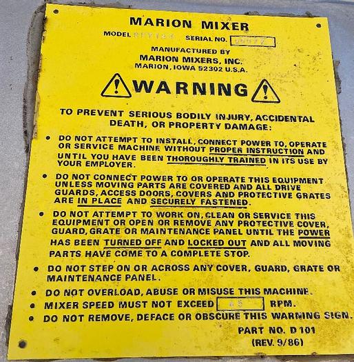 Used 200 CU. FT. MARION PADDLE BLENDERS - SANITARY S/S (2 AVAILABLE)