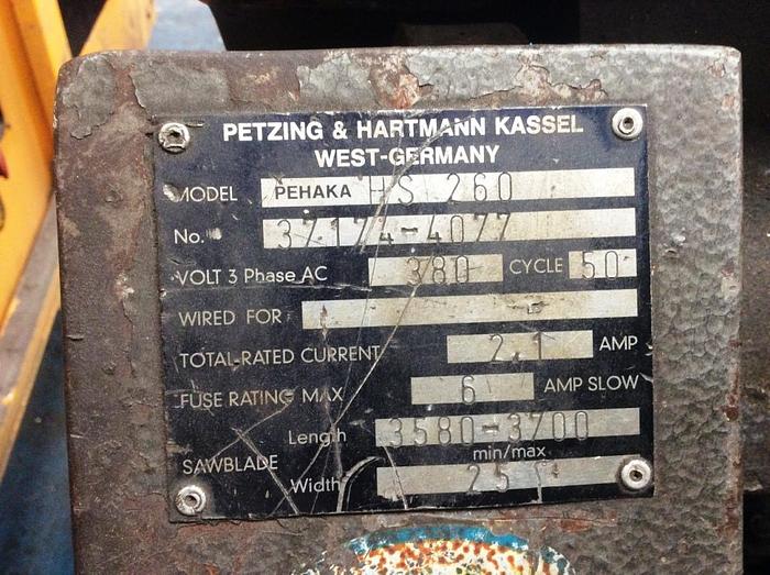 Used Pehaka HS260 Horizontal Bandsaw