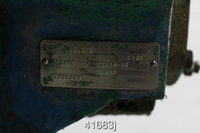Used Goulds 3410 Split Case Pump 12x14x15, SS Casing #41683