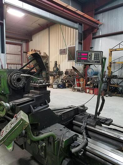 Used Poreba Engine Lathe, TR135, 53"x 157", 40" SOCS, 30 hp, 5-500 rpm