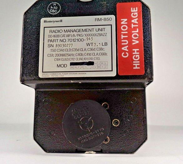 Used Honeywell / Sperry RM-850, 7012100-943 Aviation Radio Management Unit