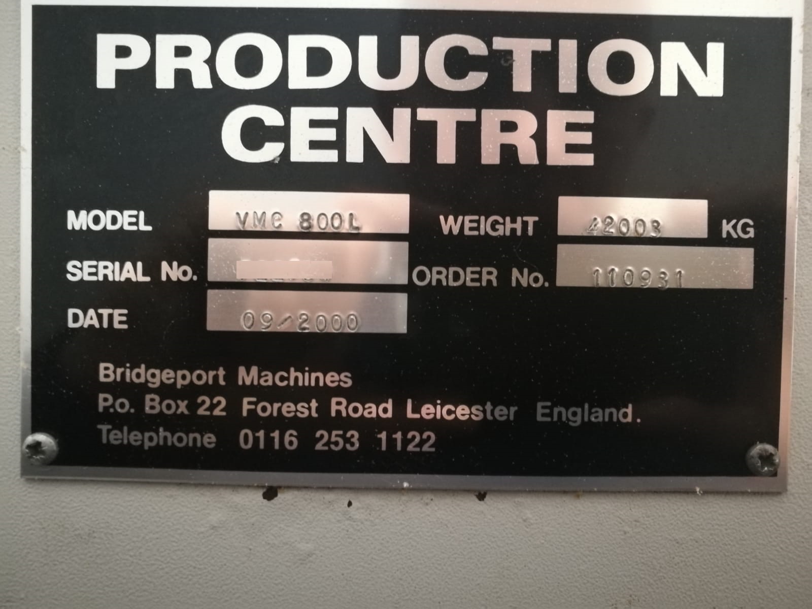 Gebruikt BRIDGEPORT VMC 800 L 30 - 2000