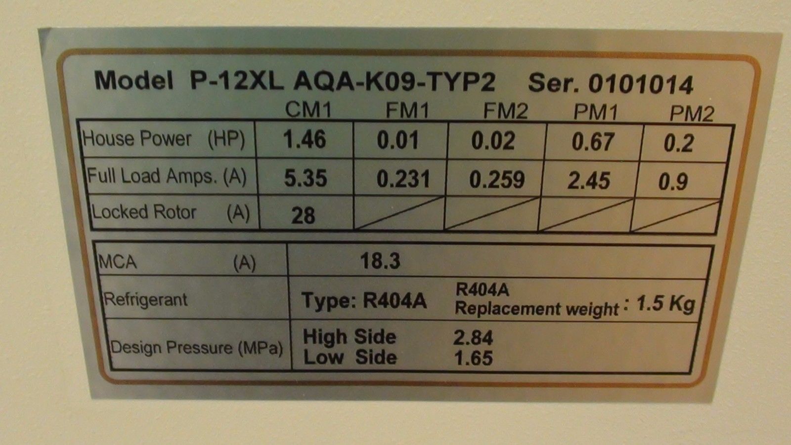 Used TEL  AQA-K09-TYP2 CHILLER P12XL