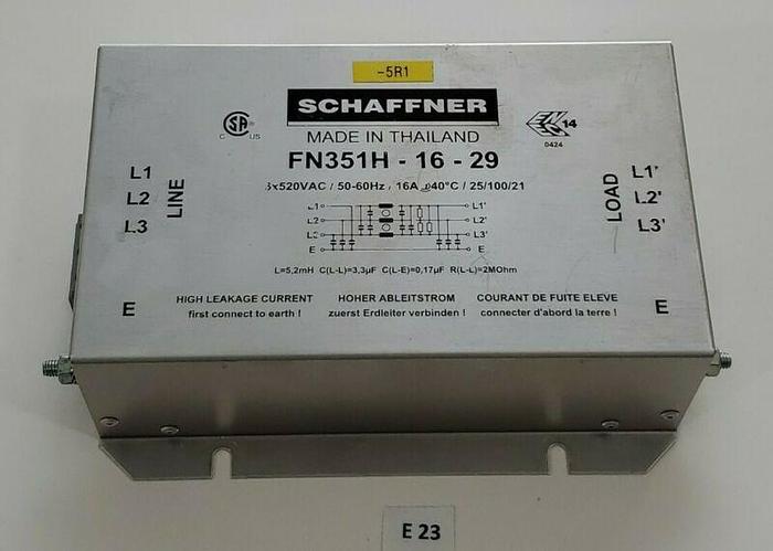 Used *PREOWNED* Schaffner FN351H-16-29 Power Line Filter 3x520 VAC 60Hz + Warranty!