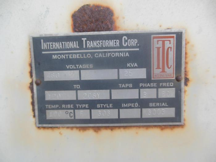 Used Transformer, 25 kVA, ITC, Type F, Style 303, #S742764